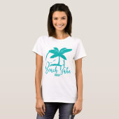 T-shirt Beach Babe Palm Tree Aruba Turquoise et souvenir b (Devant entier)