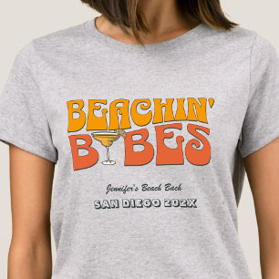 T-shirt Beach Bachelorette Party Retro Beachin Babes