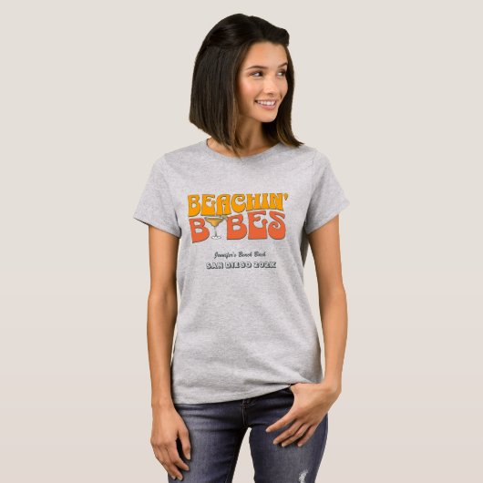 T-shirt Beach Bachelorette Party Retro Beachin Babes (Devant entier)