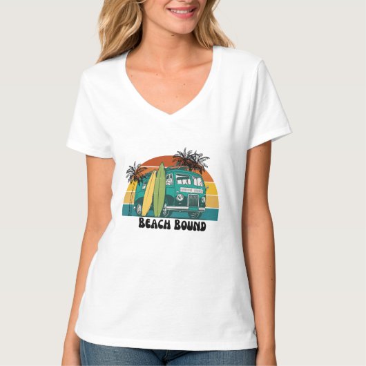 T-shirt Beach Bound, Surf Up Retro (Devant)