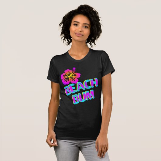T-shirt Beach Bum Dit Plumeria Flower (Devant entier)