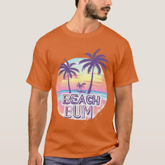 T-shirt Beach Bum Vacances Palm Tree Coucher de soleil tro