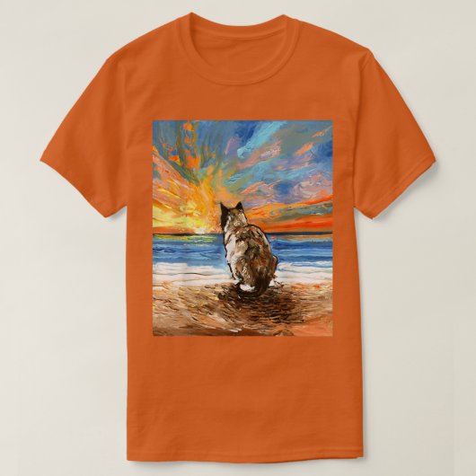 T-shirt Beach Days Chaussure de neige Chat Van Gogh Cadeau (Design devant)