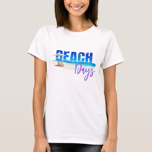 T-Shirt Beach Décontractée Dames d'été (Devant)