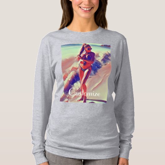 T-shirt Beach Girl Thunder_Cove (Devant)