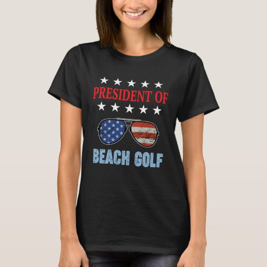 T-shirt Beach Golf Accessories  USA Flag Beach Saying (Devant)