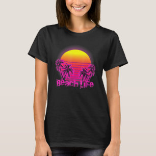 T-shirt Beach Life Islands Electro Retro Sunset Love Cali