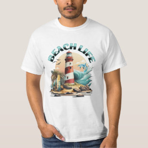 T-shirt Beach Life Plage tropicale et phare