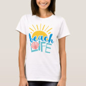 T-shirt Beach Life Sunshine Seashell Cute Vacances Été (Devant)