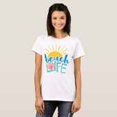 T-shirt Beach Life Sunshine Seashell Cute Vacances Été (Devant entier)