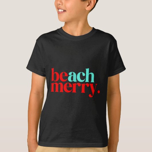 T-shirt Beach Merry Christmas Funny (Devant)