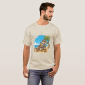 T-shirt Beach Monkey Coconut Funny Cartoon Mens Summer (Devant entier)