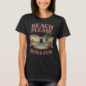 T-shirt Beach Please –Sun & Fun Tropical Sunglasses Design (Devant)