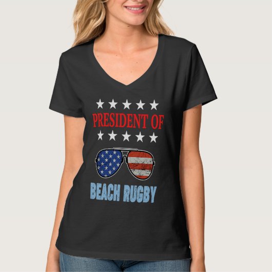 T-shirt Beach Rugby Accessories  USA Flag Beach Saying (Devant)