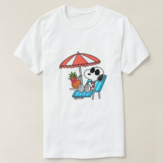 T-shirt Beach Snoopy Vacances d'été (Design devant)