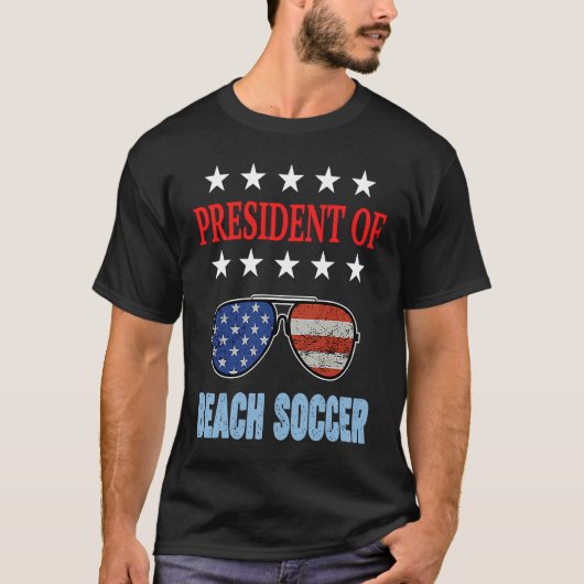 T-shirt Beach Soccer Accessories USA Flag Beach Saying (Devant)