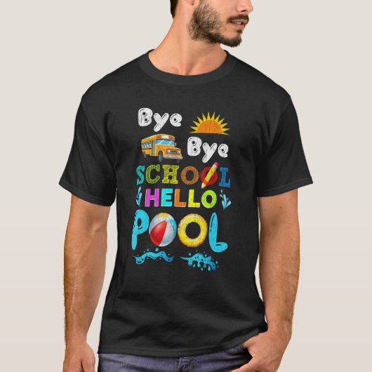 T-shirt Beach Sunset Summer End School Année Bye School He (Devant)