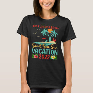 T-shirt Beach Vacation 2022 Retro Sunset Alabama Gulf Shor