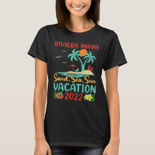 T-shirt Beach Vacation 2022 Retro Sunset Mexico Riviera Ma
