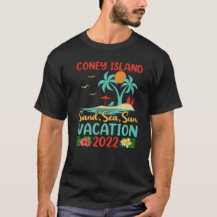 T-shirt Beach Vacation 2022 Retro Sunset New York Coney Es