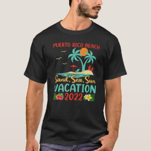 T-shirt Beach Vacation 2022 Retro Sunset San Juan Puerto R