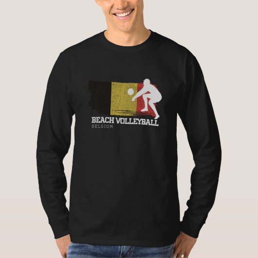 T-shirt Beach Volleyball Belgique Drapeau Aimer Volleyball (Devant)