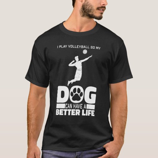 T-shirt Beach Volleyball Dog Vball - Volleyball (Devant)