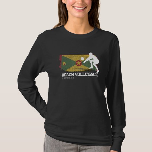 T-shirt Beach Volleyball Grenade Drapeau Aimer Volleyball (Devant)