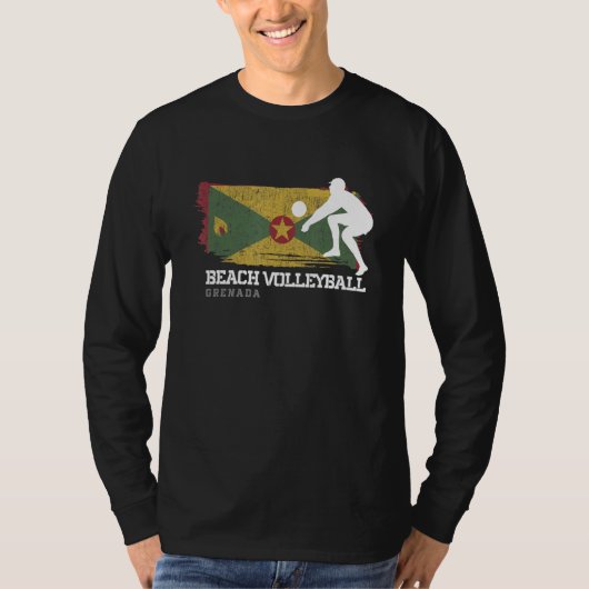 T-shirt Beach Volleyball Grenade Drapeau Aimer Volleyball  (Devant)