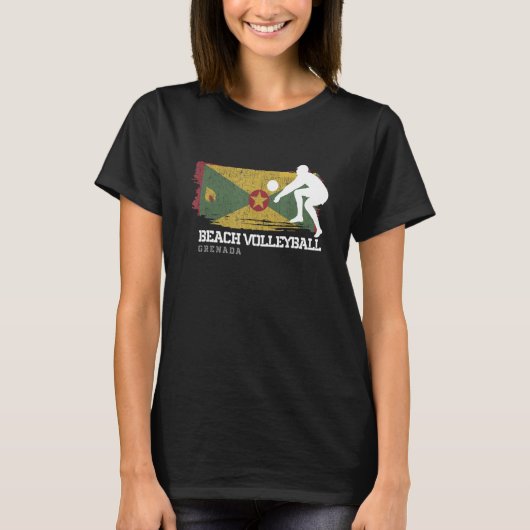 T-shirt Beach Volleyball Grenade Drapeau Aimer Volleyball (Devant)