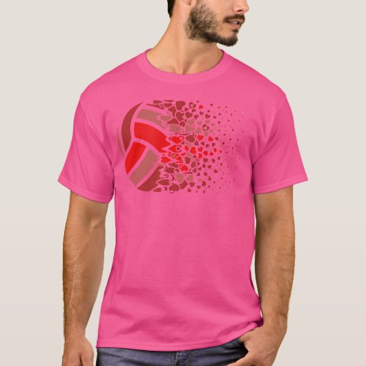 T-shirt Beach Volleyball Volleyball Heart (Devant)