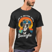 T-shirt Beach with a Beagle Dog (Devant)