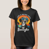 T-shirt Beach with a Beagle Dog (Devant)