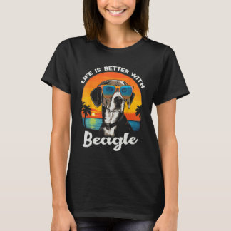 T-shirt Beach  with a Beagle Dog