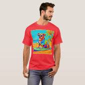 T-shirt Beachside Pup : Charme de surf (Devant entier)