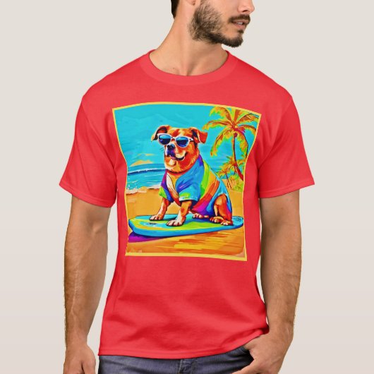 T-shirt Beachside Pup : Charme de surf (Devant)