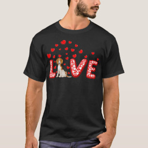 T-shirt Beagle Amoureux des chiens Funny Coeurs Amour Beag
