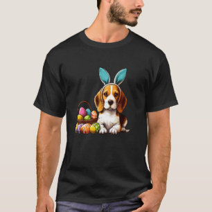 T-shirt Beagle avec oreilles de lapin de Pâques et Pâques