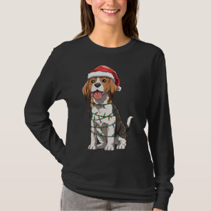 T-shirt Beagle Avec Santa Hat Noël Thème Beagle Amour