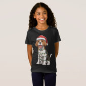T-Shirt Beagle Avec Santa Hat Noël Thème Beagle Amour (Devant entier)