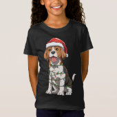 T-Shirt Beagle Avec Santa Hat Noël Thème Beagle Amour (Devant)