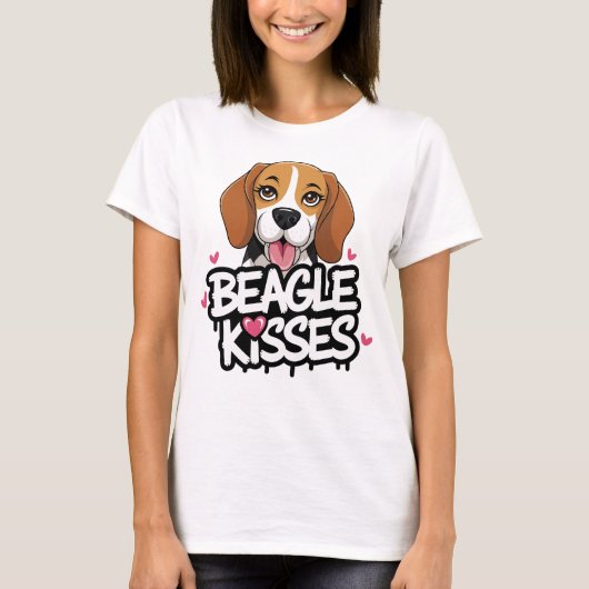 T-shirt Beagle Baisers Beagle vie mignonne chien maman Cad (Devant)