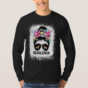 T-shirt Beagle blanchi maman Messy Bun cheveux coloré chie