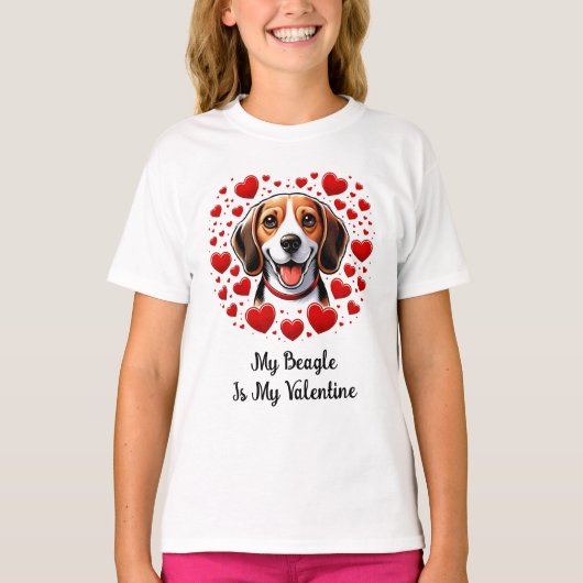 T-shirt Beagle Bliss : Célébrer la Saint Valentin (Devant)