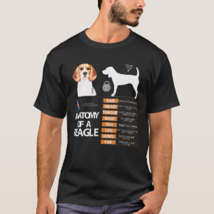 T-shirt Beagle Chien Anatomie Maman Grand-mère Papa Hommes