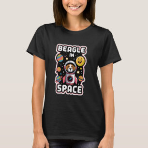 T-shirt Beagle Chien dans la conception spatiale Amusant E