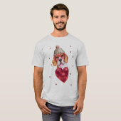 T-shirt Beagle chien de Saint-Valentin (Devant entier)