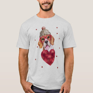 T-shirt Beagle chien de Saint-Valentin