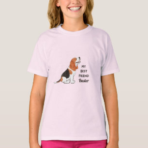 T-shirt Beagle Chien Mon meilleur ami Nom personnalisé
