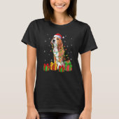 T-shirt Beagle Chien Xmas Éclairage Santa Hat Beagle Noël (Devant)
